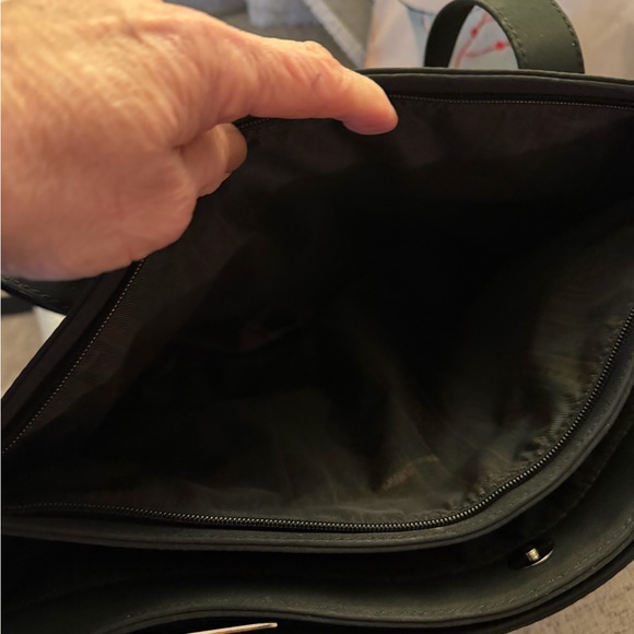 Preston & York NWOT long handle black nylon Tote bag 11x16 includes charm - Picture 10 of 15